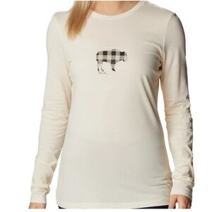 Columbia Hidden Haven Buffalo Plaid Long Sleeve Fitted Womens Tee Cozy Athleisur